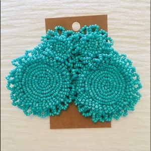 Turquoise beaded drop earrings